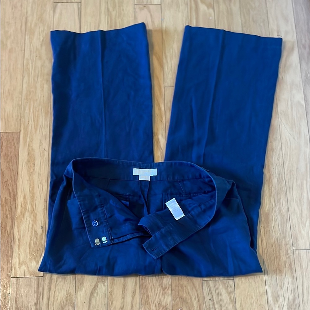 Michael Kors Women's Dark Blue 100% linen pants size 10